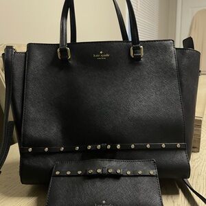 Kate Spade Black Tote with Silver Studs